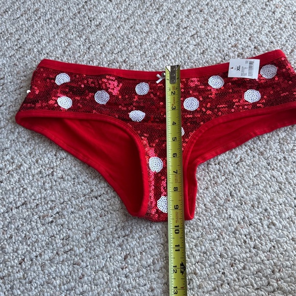 Xhilaration red christmas sequin hipster panty xl bling Taylor swift holiday - Picture 3 of 8
